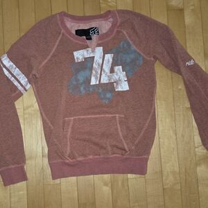 Fox Rust Red Sweatshirt with Gray and White Accents